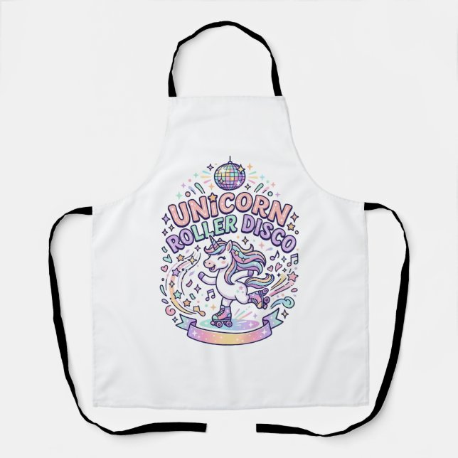 Einhorn-Roller-Disco-Grafikdesign-T-Shirt-Design Schürze (Vorderseite)