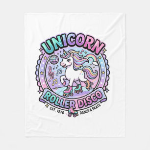 Einhorn Roller Disco POD Fertige Marktplatz-Grafik Fleecedecke