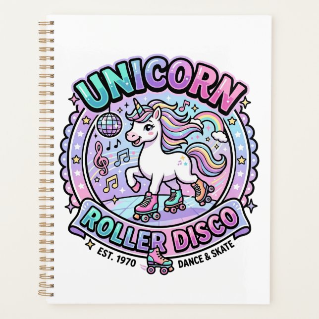 Einhorn Roller Disco POD Fertige Marktplatz-Grafik Planer (Vorderseite)
