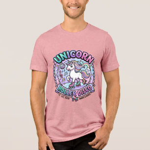 Einhorn Roller Disco POD Fertige Marktplatz-Grafik Tri-Blend Shirt