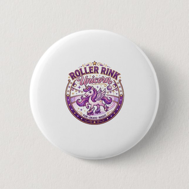 Einhorn-Roller-Rink Einhorn POD Fertig Merch Desig Button (Vorderseite)