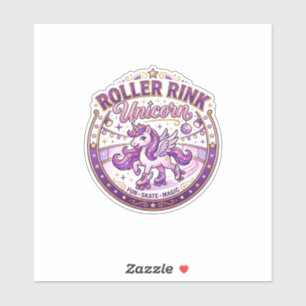 Einhorn-Roller-Rink-Einhorn-POD-fertiges-Merch-Des Aufkleber