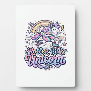 Einhorn-Roller-Rink-Einhorn Premium-Vector-Aufkleb Fotoplatte