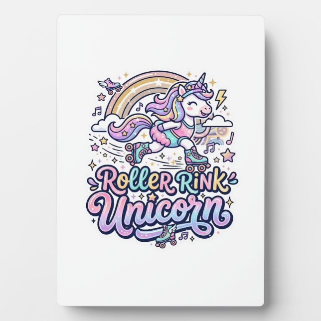 Einhorn-Roller-Rink-Einhorn Premium-Vector-Aufkleb Fotoplatte (Vorderseite)
