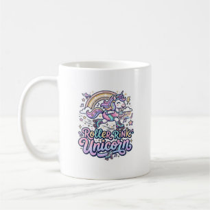 Einhorn-Roller-Rink-Einhorn Premium-Vector-Aufkleb Kaffeetasse