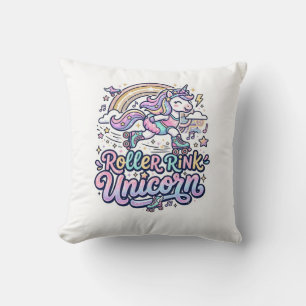 Einhorn-Roller-Rink-Einhorn Premium-Vector-Aufkleb Kissen