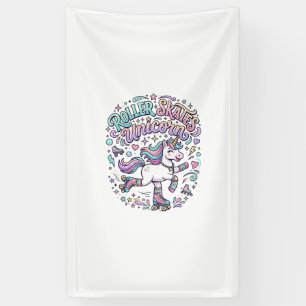 Einhorn-Rollschuhe Einhorn-Retro-Stil Grafik Banner