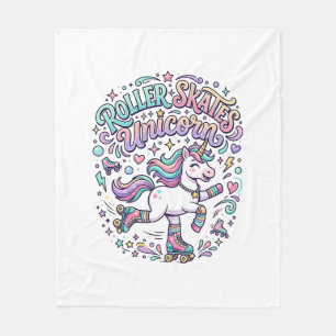 Einhorn-Rollschuhe Einhorn-Retro-Stil Grafik Fleecedecke