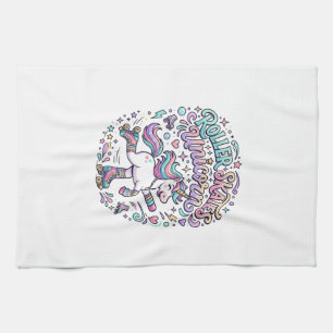 Einhorn-Rollschuhe Einhorn-Retro-Stil Grafik  Geschirrtuch