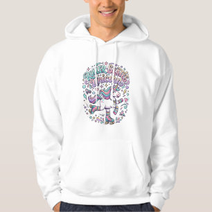 Einhorn-Rollschuhe Einhorn-Retro-Stil Grafik  Hoodie