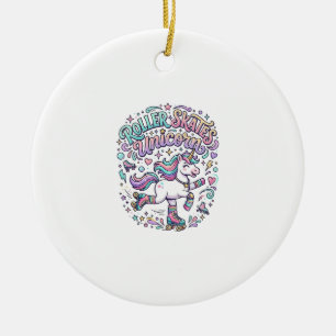 Einhorn-Rollschuhe Einhorn-Retro-Stil Grafik  Keramik Ornament