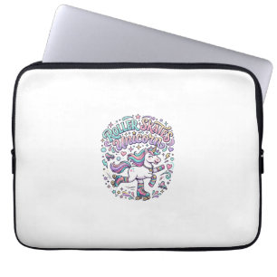 Einhorn-Rollschuhe Einhorn-Retro-Stil Grafik  Laptopschutzhülle