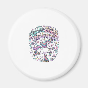 Einhorn-Rollschuhe Einhorn-Retro-Stil Grafik Magnet