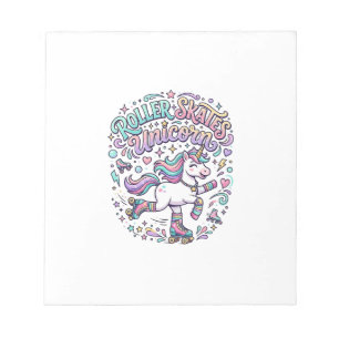Einhorn-Rollschuhe Einhorn-Retro-Stil Grafik Notizblock