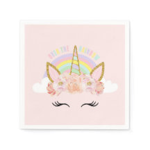 Einhorn Rosa & Gold Party Napkins