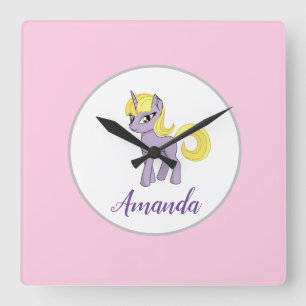 Einhorn Rosa Kleines Mädchen Wanduhr Zimmer Dekor