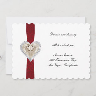Einhorn-Rot-Spitzen-Hochzeitsempfangskarte Einladung