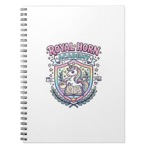 Einhorn Royal Horn Akademie Fettgedruckte Typograf Notizblock