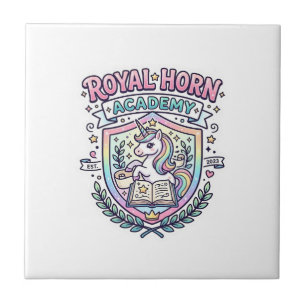 Einhorn Royal Horn Akademie Fettgedruckter Schrift Fliese