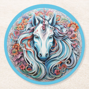 Einhorn Runder Pappuntersetzer