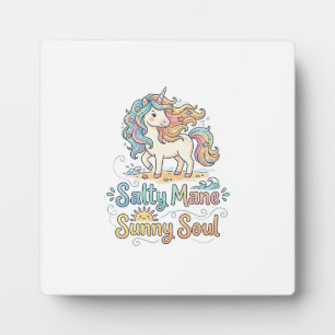 Einhorn Salty Mähne Sonnige Seele Spielerei Vector Fotoplatte