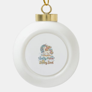 Einhorn Salty Mähne Sonnige Seele Spielerei Vector Keramik Kugel-Ornament
