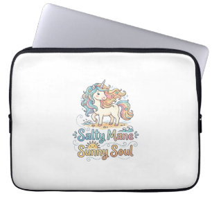 Einhorn Salty Mähne Sonnige Seele Spielerei Vector Laptopschutzhülle