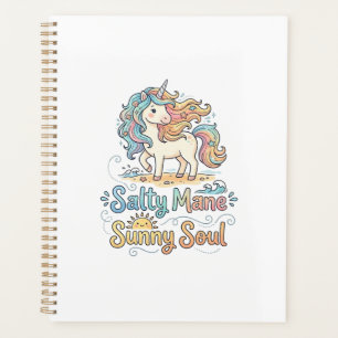 Einhorn Salty Mähne Sonnige Seele Spielerei Vector Planer