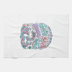 Einhorn Salty Mane Sunny Soul Retro-Stil T-Shirt  Geschirrtuch