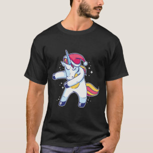 Einhorn Sankt, die im Schnee Flossing ist T-Shirt