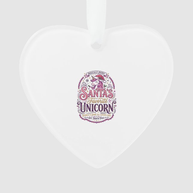 Einhorn-Santa-Einheits-Einhorn Ornament (Vorderseite)