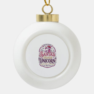 Einhorn-Santa-Lieblings-Einhorn Keramik Kugel-Ornament