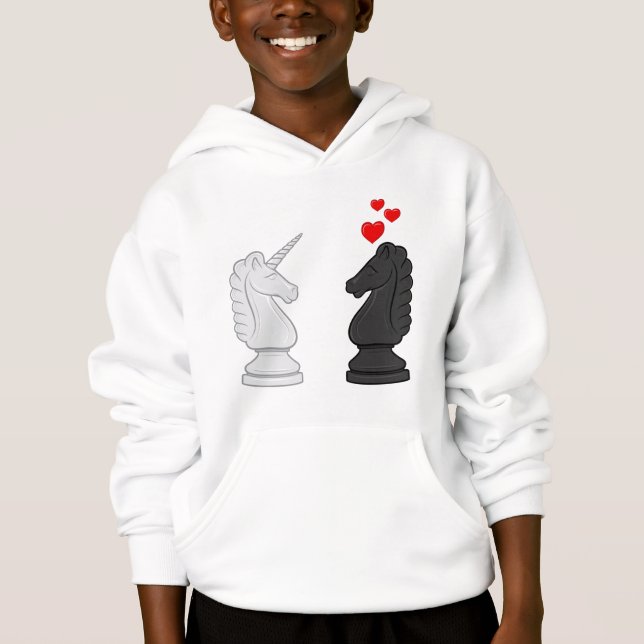 Einhorn-Schach-Ritter Hoodie (Vorderseite)