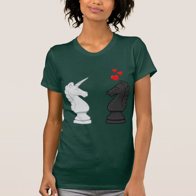 Einhorn-Schach-Ritter T-Shirt (Vorderseite)