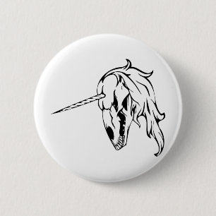 Einhorn-Schädel Button