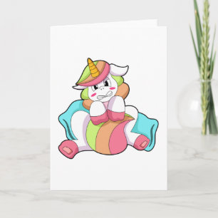Einhorn scheu mit Kissen Karte