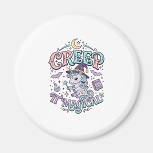 Einhorn Schleichen Es Magisches Retro-Stil T-Shirt Magnet