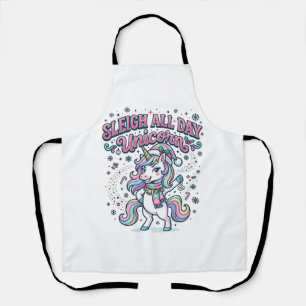 Einhorn-Schlitten Ganz-Tages-Einhorn-Bezauberndes- Schürze