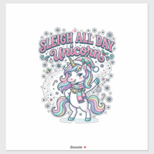 Einhorn Schlitten Ganz-Tags-Einhorn-Bezauberndes M Aufkleber