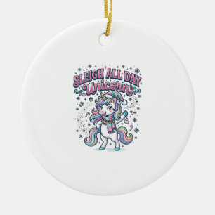 Einhorn Schlitten Ganz-Tags-Einhorn-Bezauberndes M Keramik Ornament