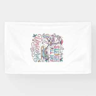 Einhorn Schlitten Ganz-Tags-Einhorn Süßer Aufklebe Banner