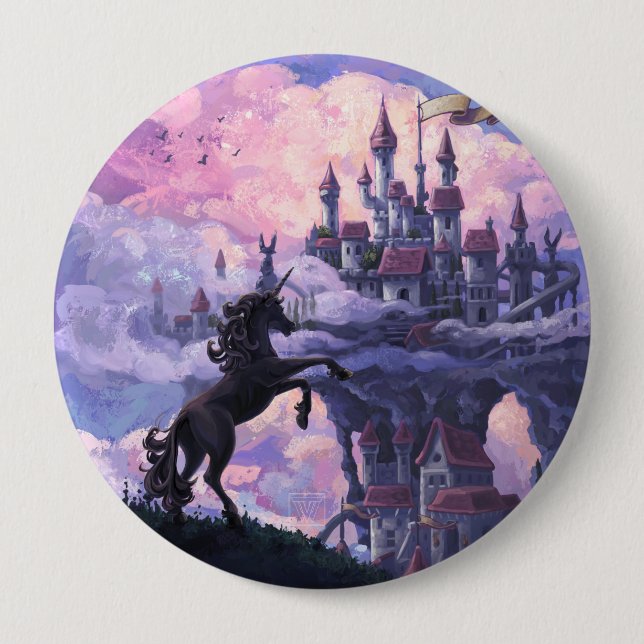 Einhorn-Schloss Button (Vorderseite)