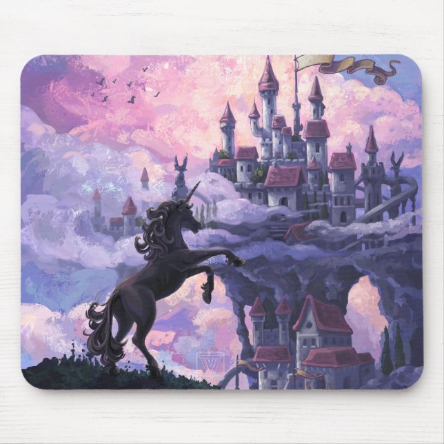 Einhorn-Schloss Mousepad (Vorne)