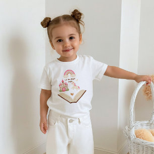 Einhorn-Schloss-Regenbogen-Mädchen-Shirt Märchen Baby T-shirt