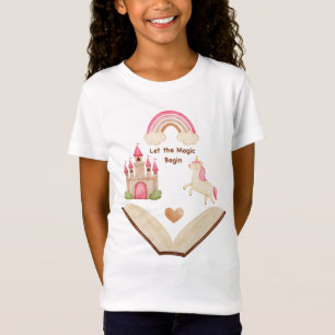 Einhorn-Schloss-Regenbogen-Mädchen-Shirt Märchen T-Shirt