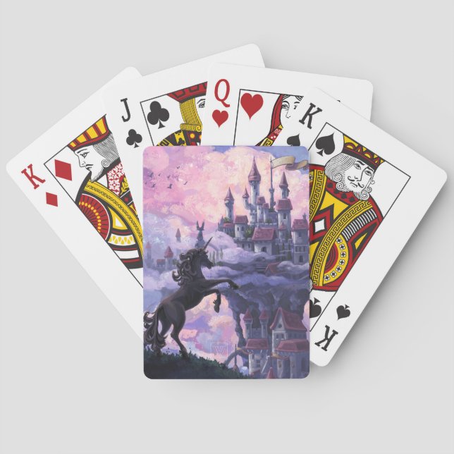 Einhorn-Schloss Spielkarten (Rückseite)