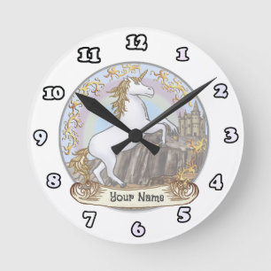 Einhorn-Schlossuhr Runde Wanduhr