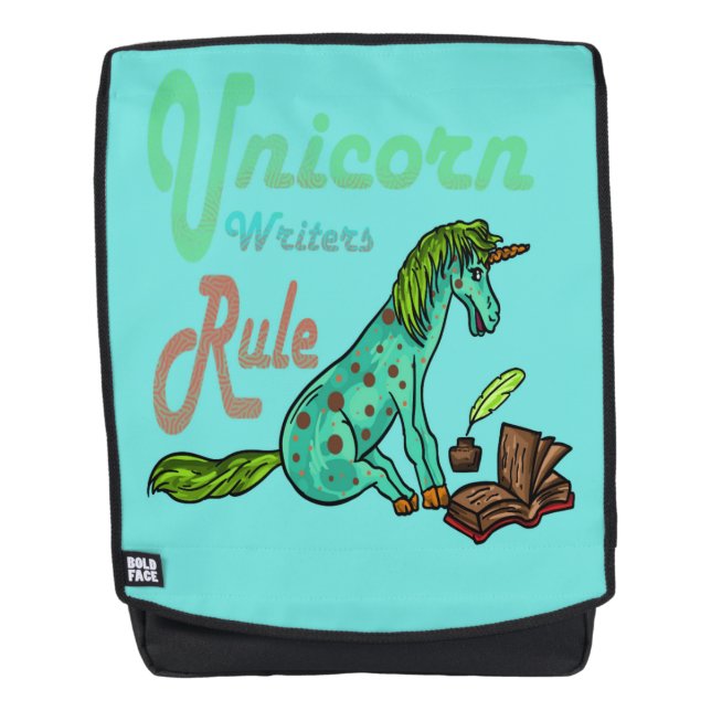 Einhorn-Schriftsteller regieren Rucksack (Vorderseite)