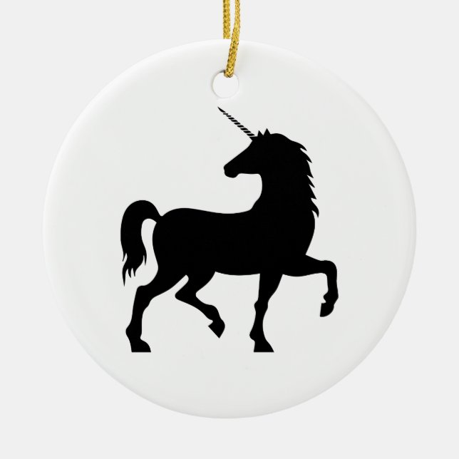 Einhorn-Silhouette Keramikornament (Vorne)