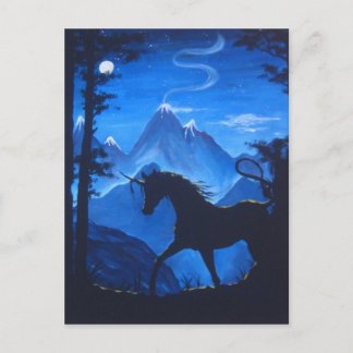 Einhorn-Silhouette Postkarte